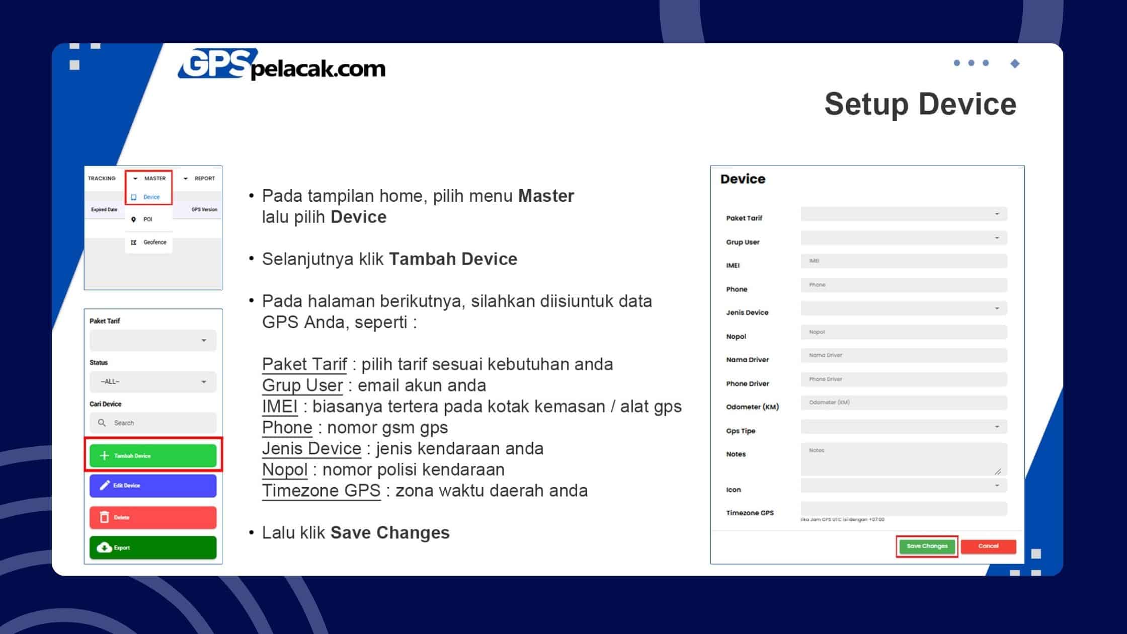 setup device gps onetime server